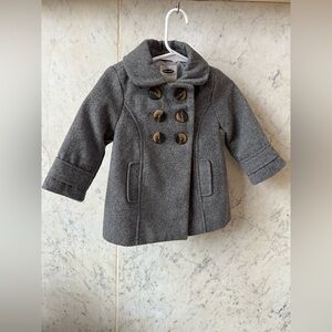 Old Navy Toddler Pea Coat in Gray Size 12-18 Months